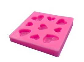 Molde silicona 9 corazones surtidos